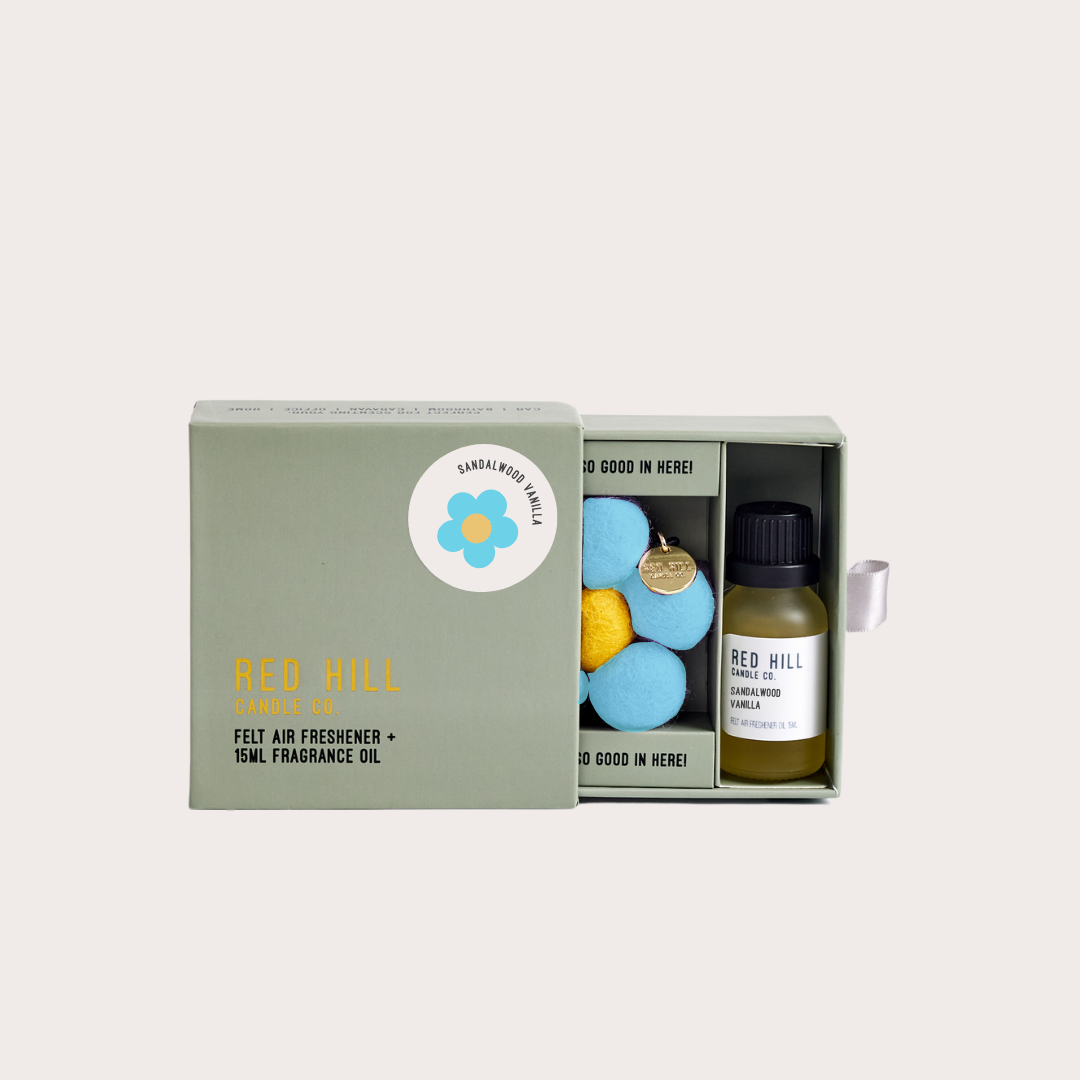Sandalwood & Vanilla Felt Flower Air Freshener