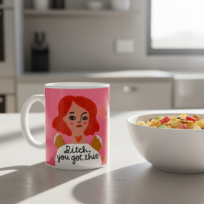 Bitch, You Got This Grumpy Angel Mug