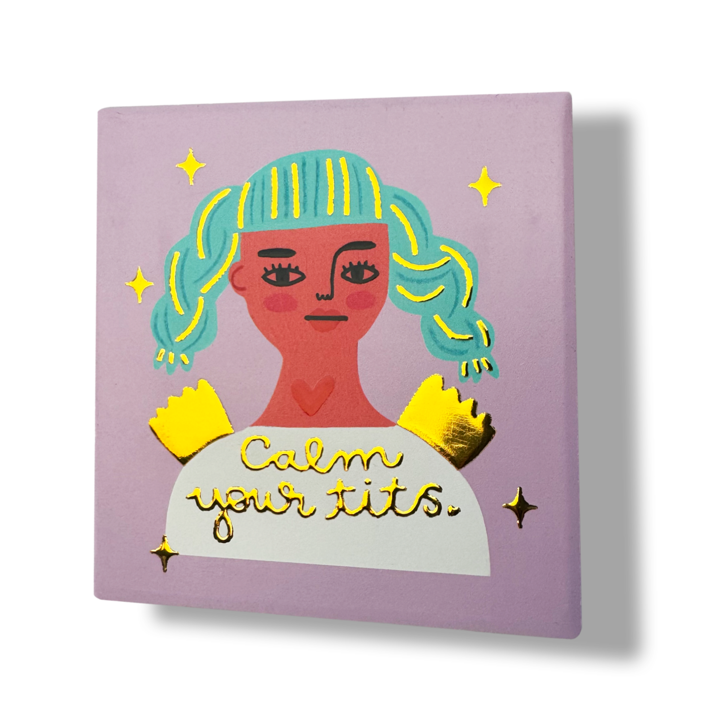 Calm Your Tits Grumpy Deluxe Ceramic Coaster
