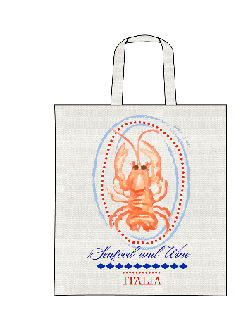 Tote Bag - Cute Lobster Hand Painted
