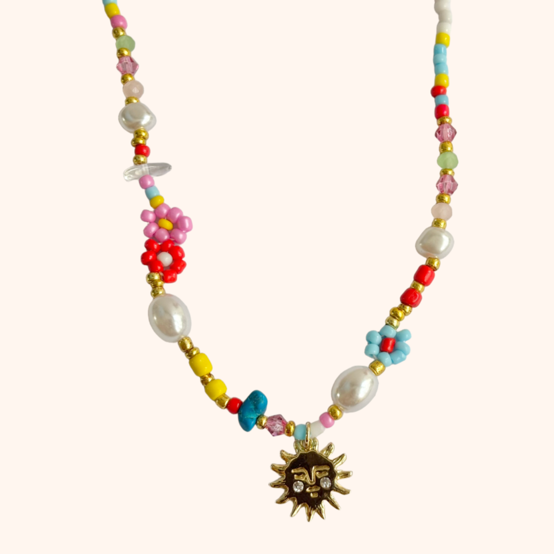 SUNDAY FUNDAY PEARL BEADED NECKLACE