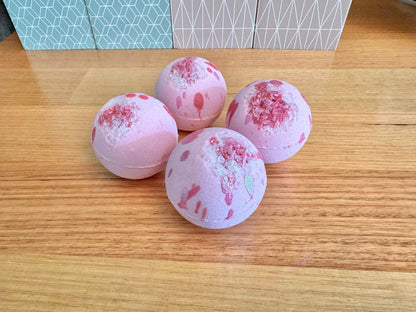 Handmade Rose Quartz Goat Milk Bath Bomb