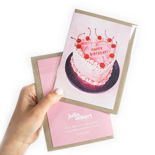 Pink Princess Birthday Cake Greeting Card
