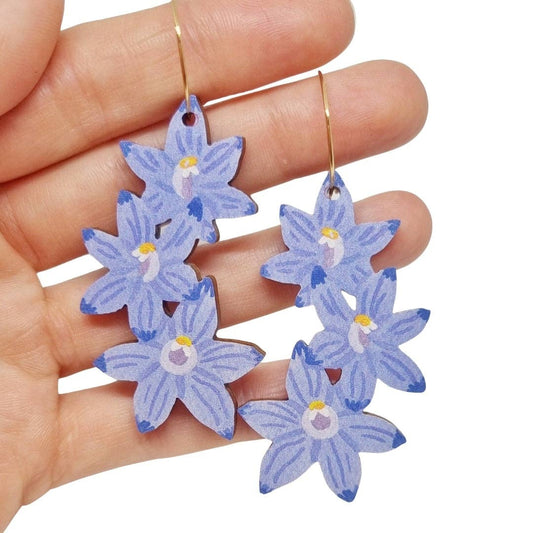 Earrings - Sun Orchid Australian Wildflower