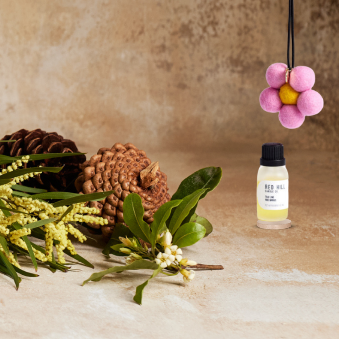 Sandalwood & Vanilla Felt Flower Air Freshener