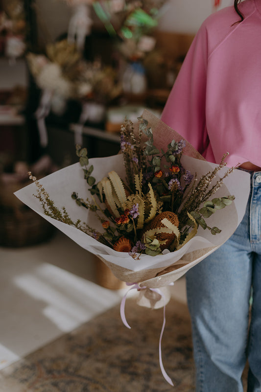 Dried Rose + Statice Bouquet