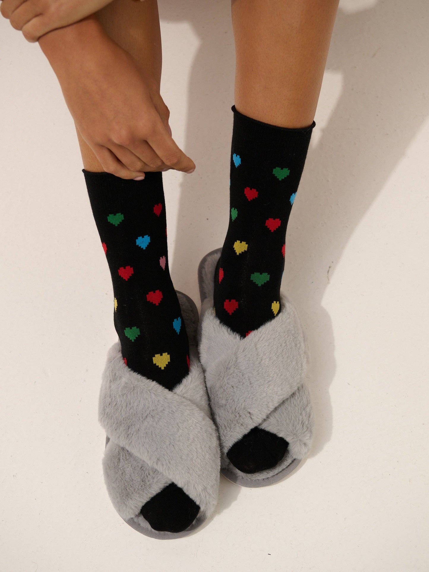 Graphic Love Heart Crew Socks