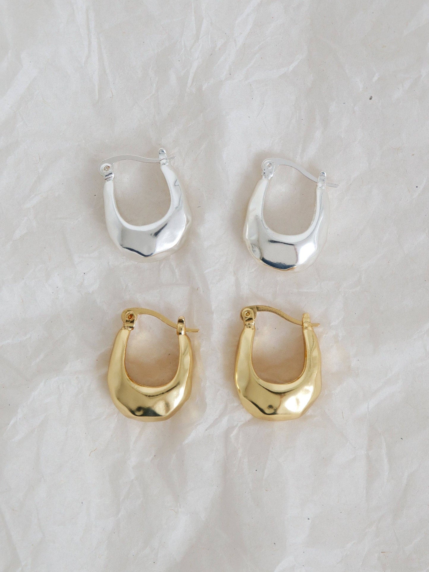 Kuba Brushed Sterling Silver Plated Earrings