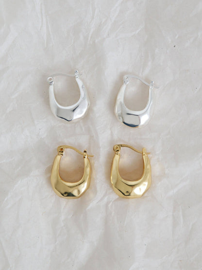 Kuba Brushed Sterling Silver Plated Earrings