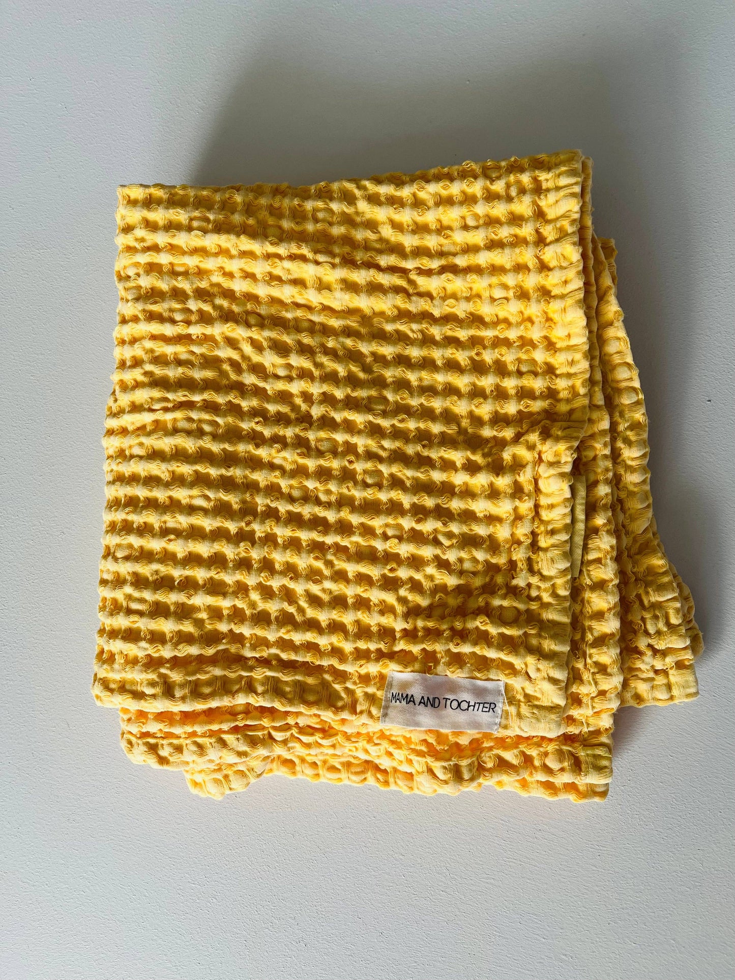 100% Organic Cotton Rustic Waffle Tea Towel - Buttercup