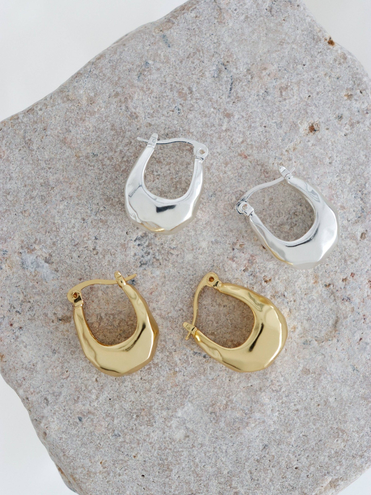 Kuba Brushed 18K Gold Plated Earrings