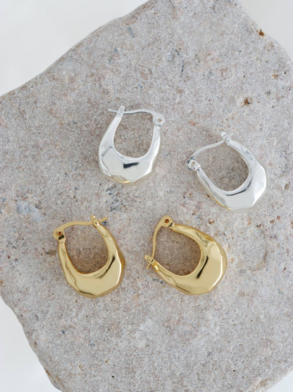 Kuba Brushed 18K Gold Plated Earrings