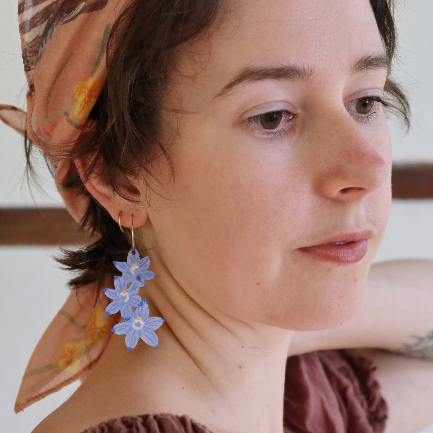 Earrings - Sun Orchid Australian Wildflower