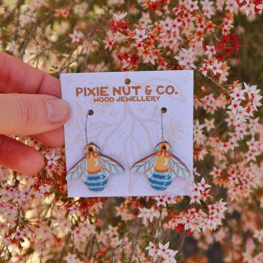 Earrings - Blue Banded Australian Bee