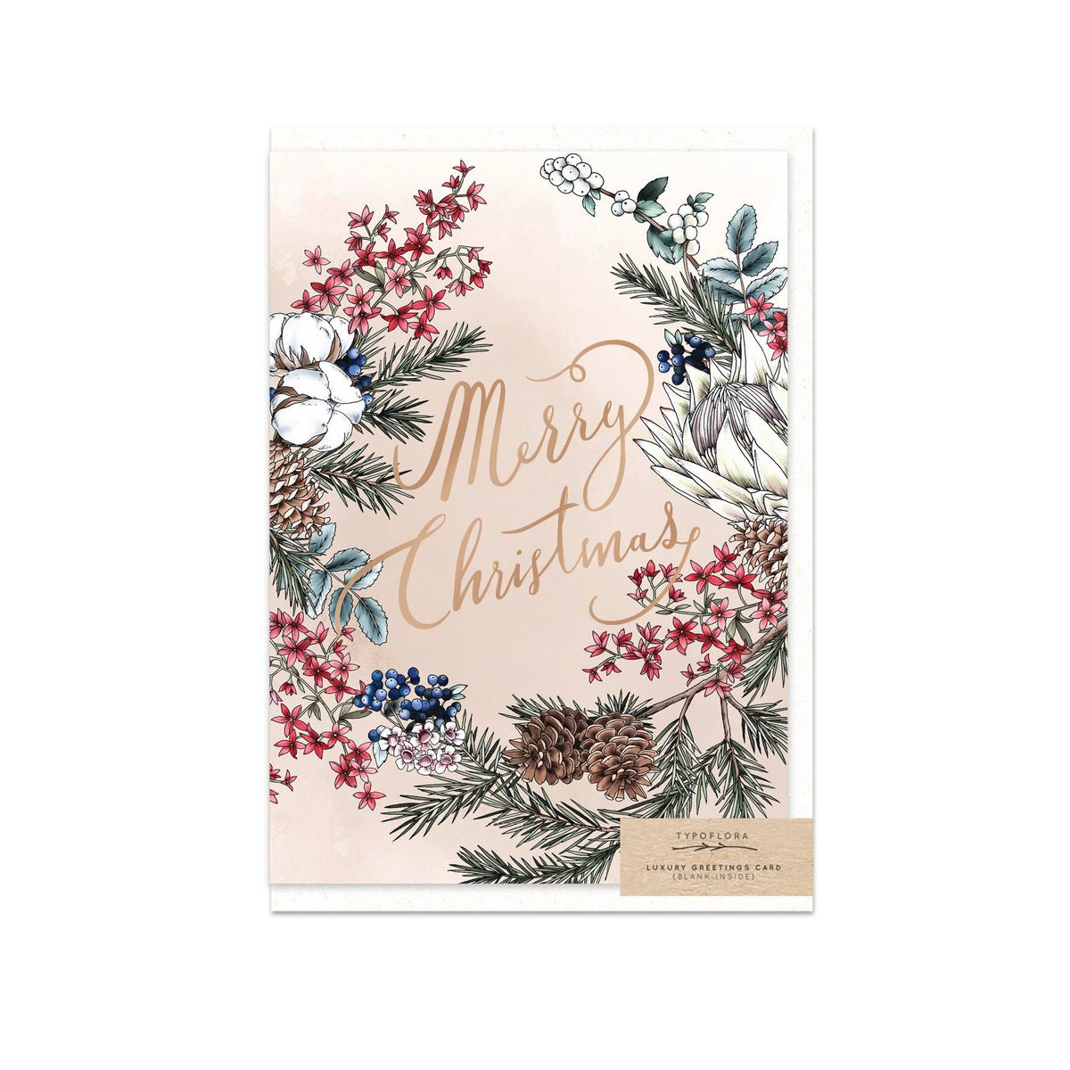 Beige Christmas Bush Card