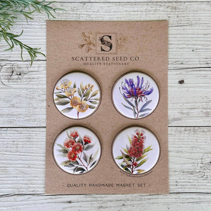 AUSTRALIAN FLORALS Large Magnets set of 4 - SET B