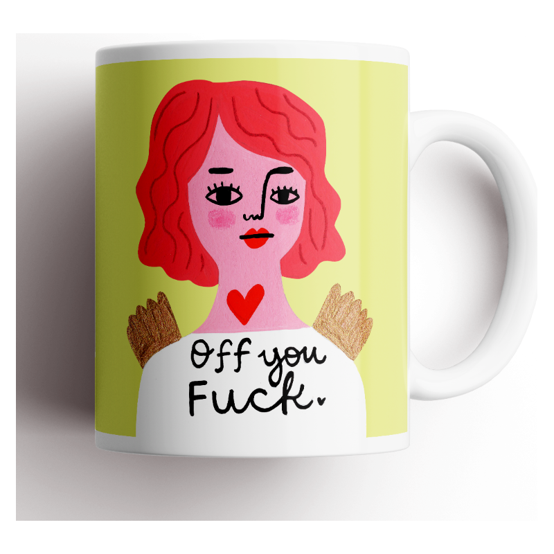 Off You Fuck Grumpy Angel Mug
