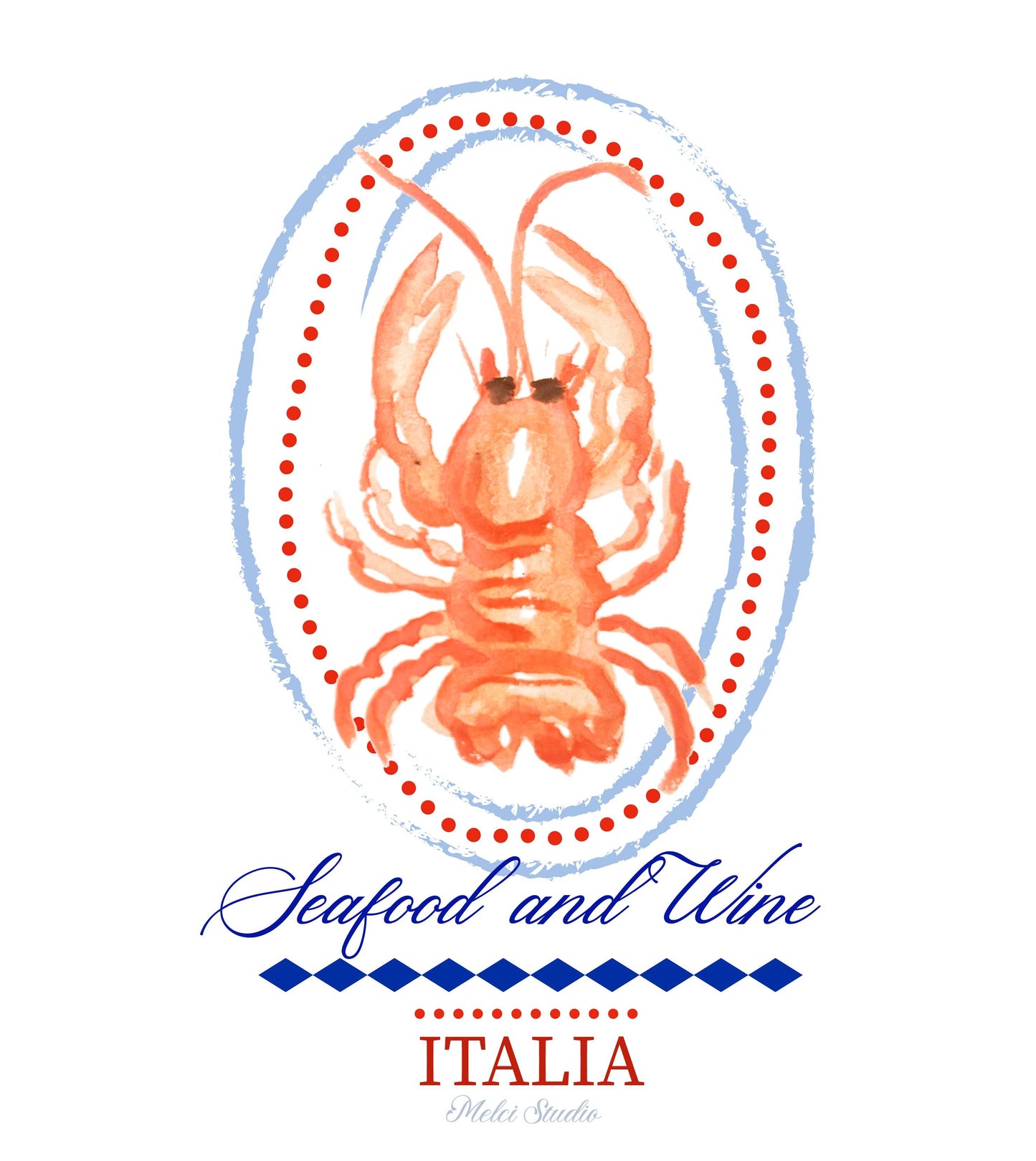 Tote Bag - Cute Lobster Hand Painted