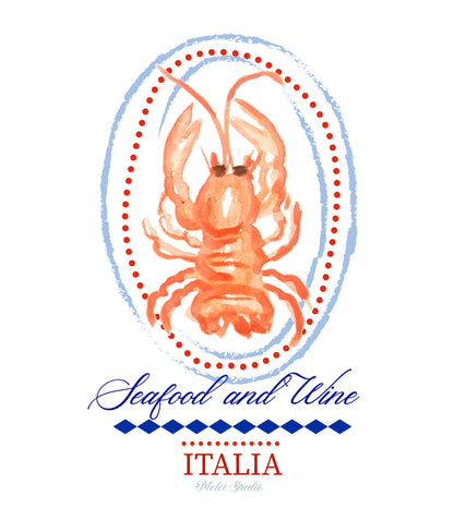 Tote Bag - Cute Lobster Hand Painted
