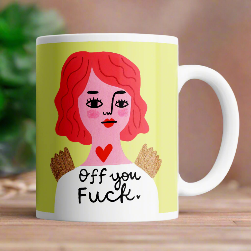 Off You Fuck Grumpy Angel Mug