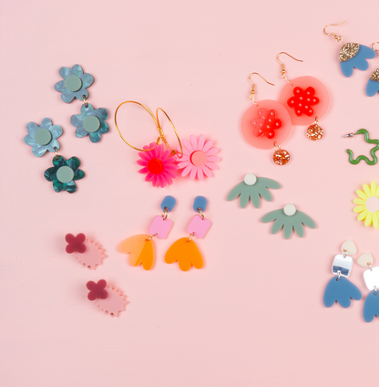 Jenna Earrings // Blue, Pink, Neon Orange