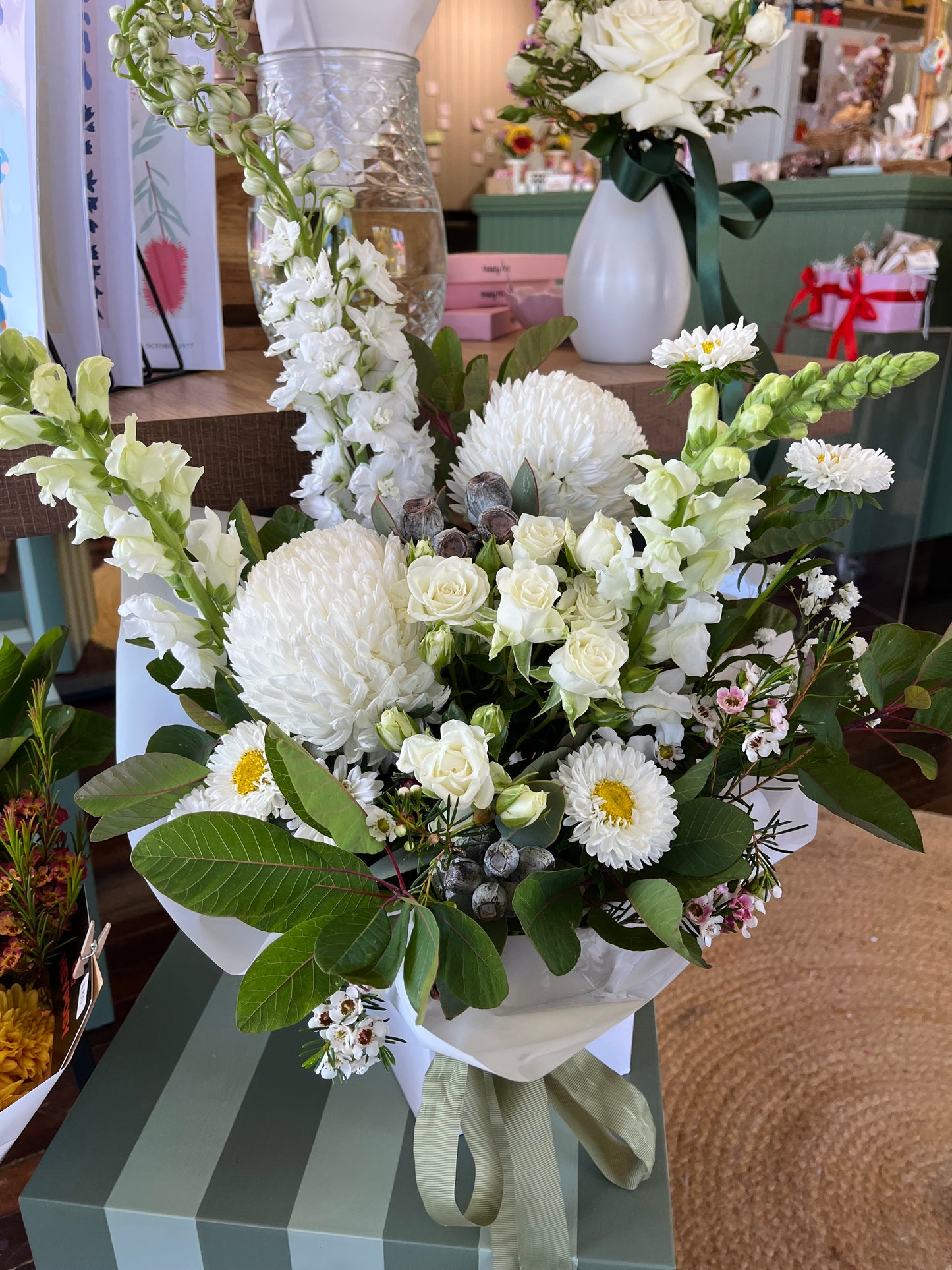 Neutral Blooms Box Arrangement - Florist Choice