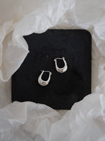 Kuba Brushed Sterling Silver Plated Earrings