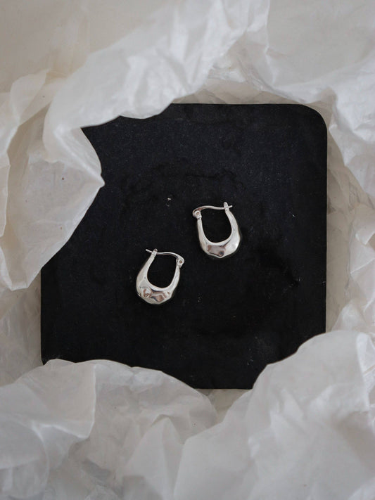Kuba Brushed Sterling Silver Plated Earrings