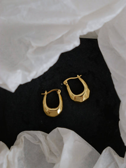 Kuba Brushed 18K Gold Plated Earrings