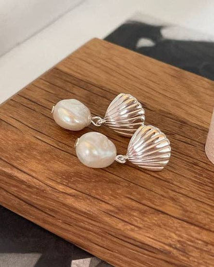 Oceania Clam Shell Pearl Earrings
