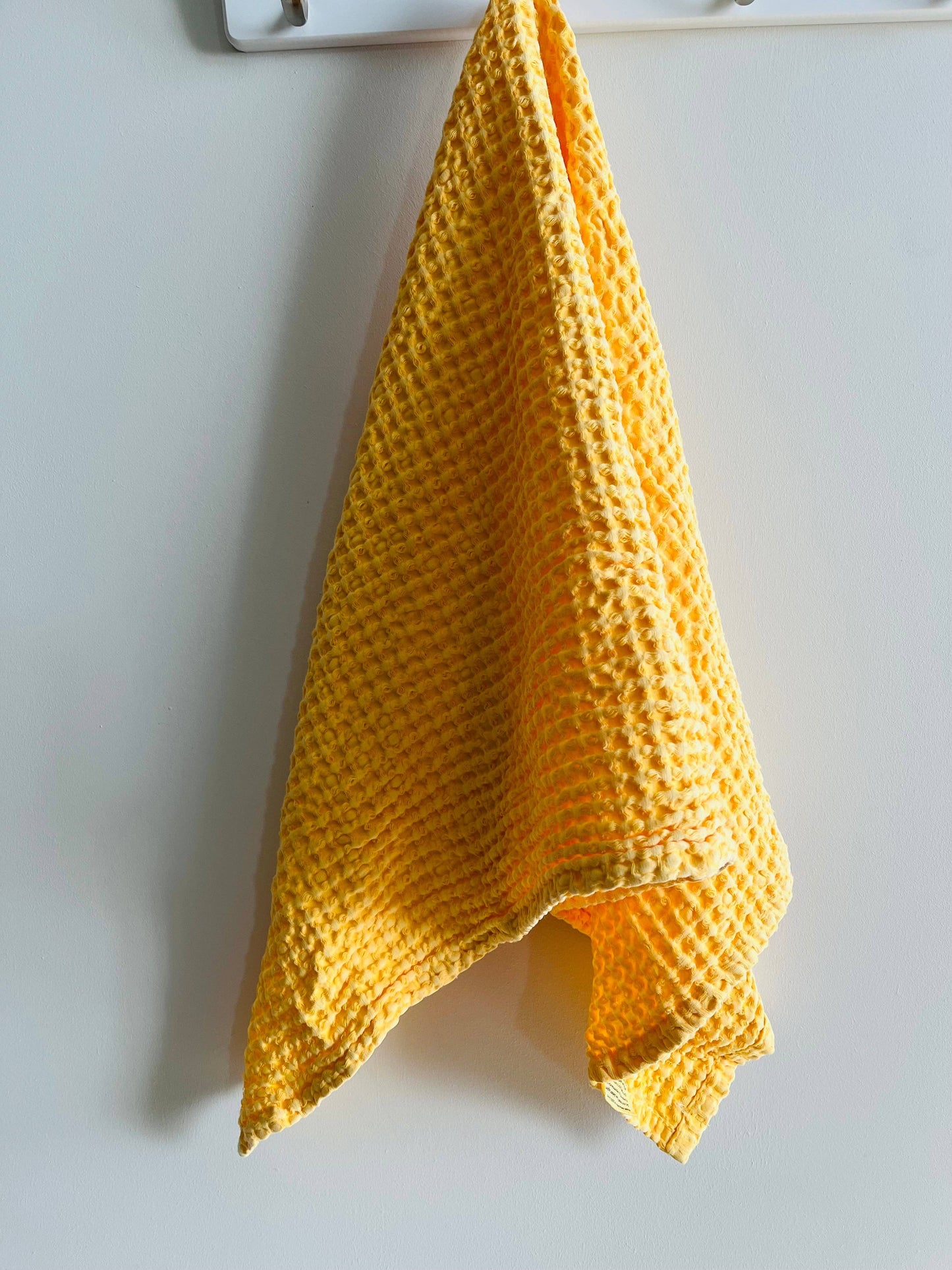 100% Organic Cotton Rustic Waffle Tea Towel - Buttercup