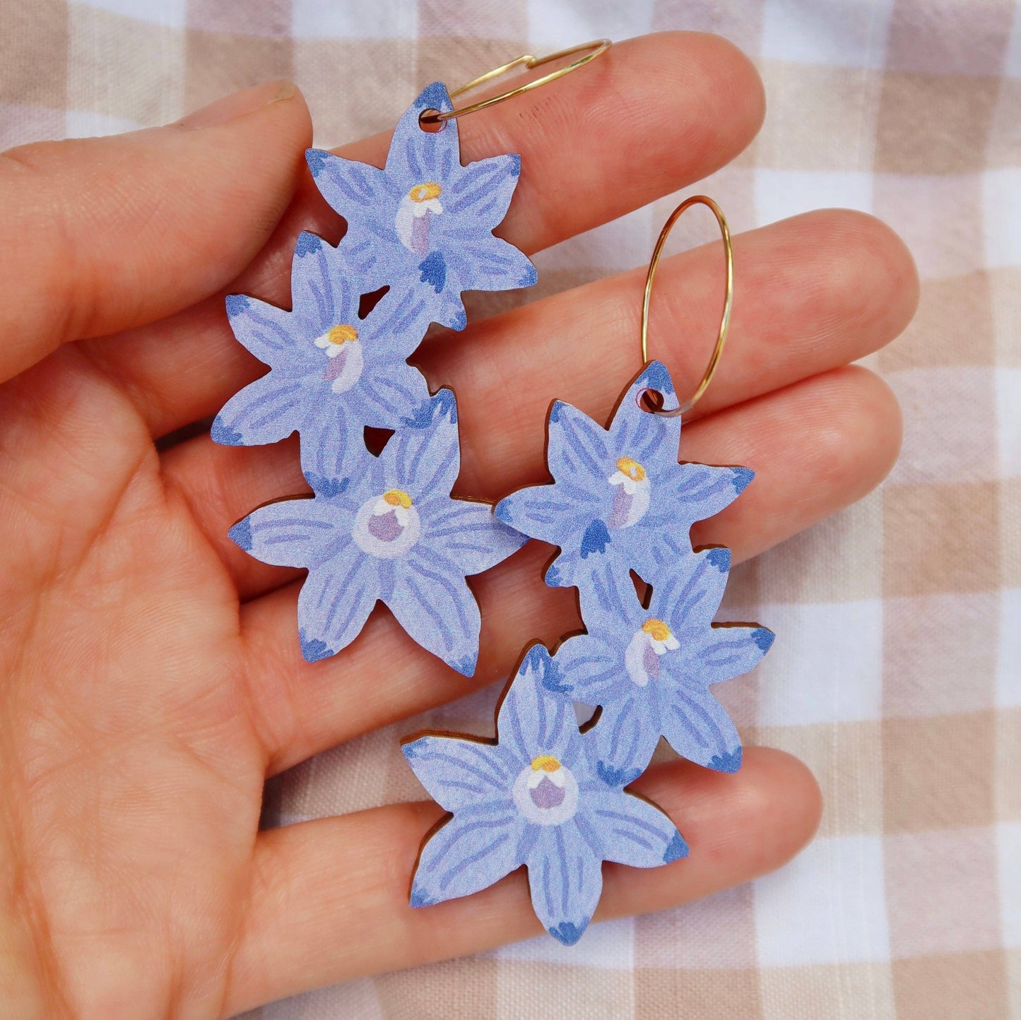 Earrings - Sun Orchid Australian Wildflower