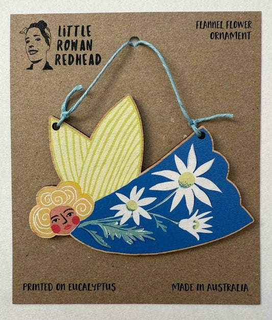 Flannel Flowers - Wooden Floral Fairy Ornament