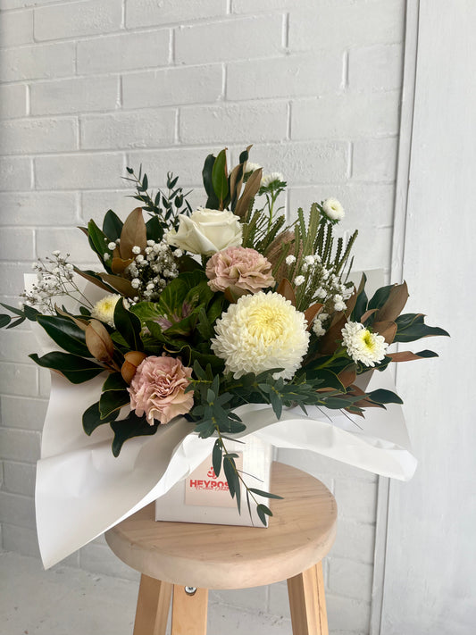 Neutral Blooms Box Arrangement - Florist Choice