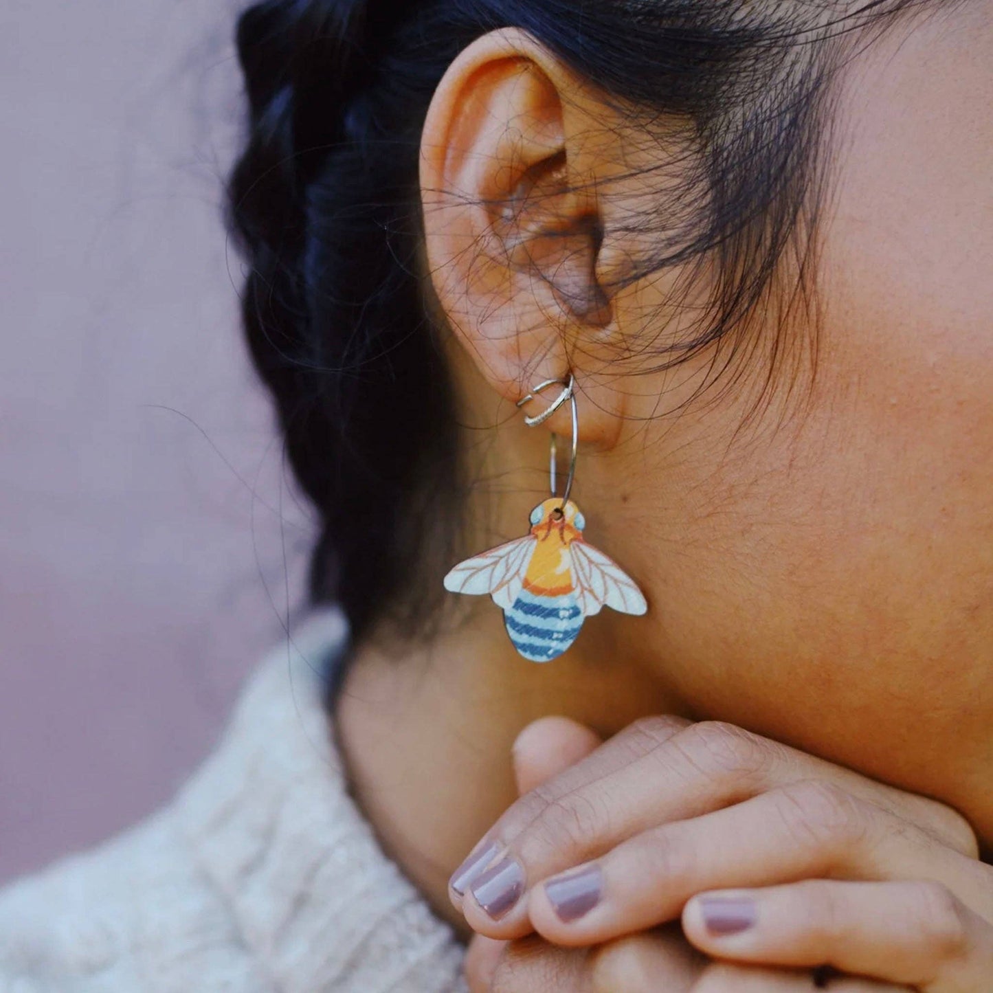 Earrings - Blue Banded Australian Bee