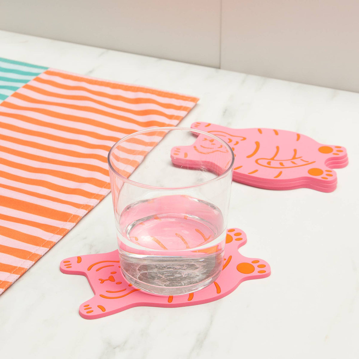 Pink Tiger Coasters (Pack of 4)