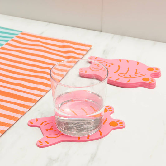 Pink Tiger Coasters (Pack of 4)