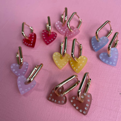 Frida Hearts // On rectangle Hoops