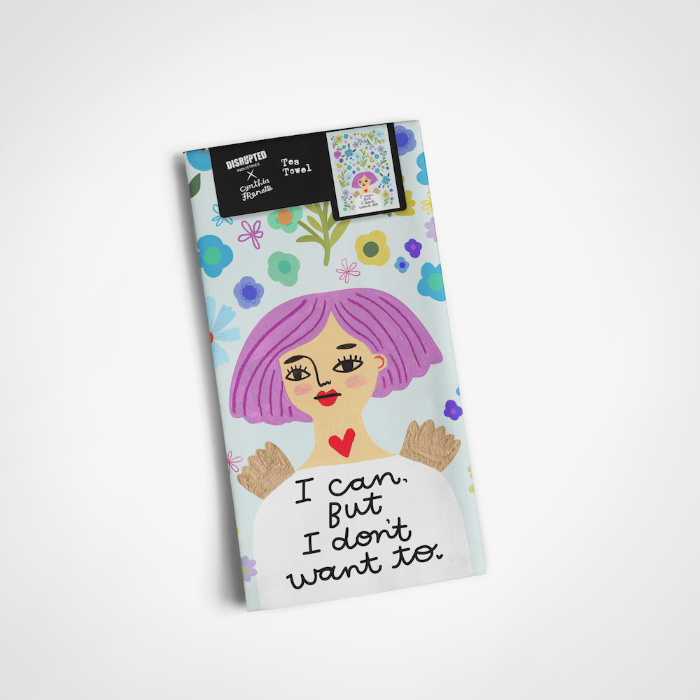 I Can, But I Don't Want To Grumpy Angel Tea Towel