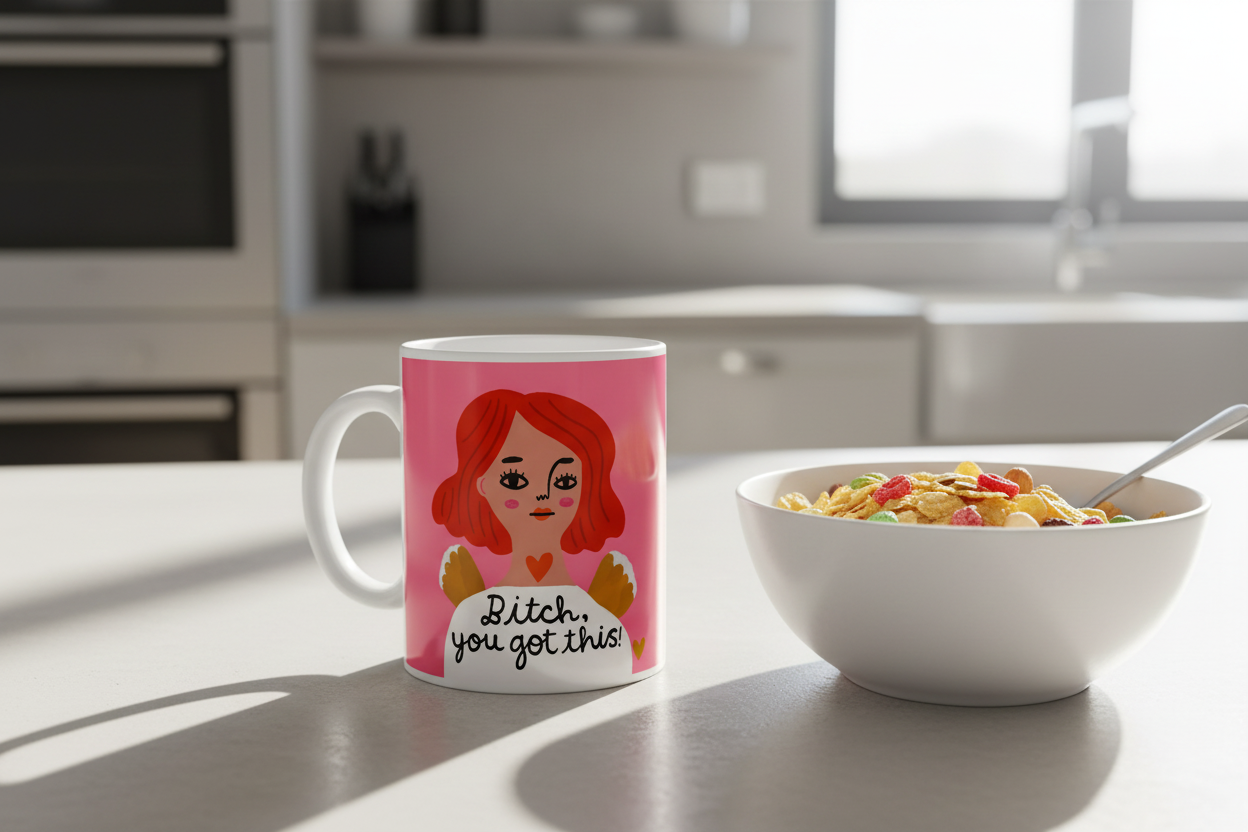 Bitch, You Got This Grumpy Angel Mug