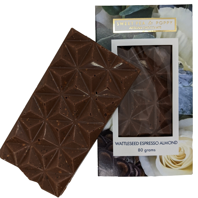 'Wattleseed Espresso Almond' Artisan Chocolate Bar