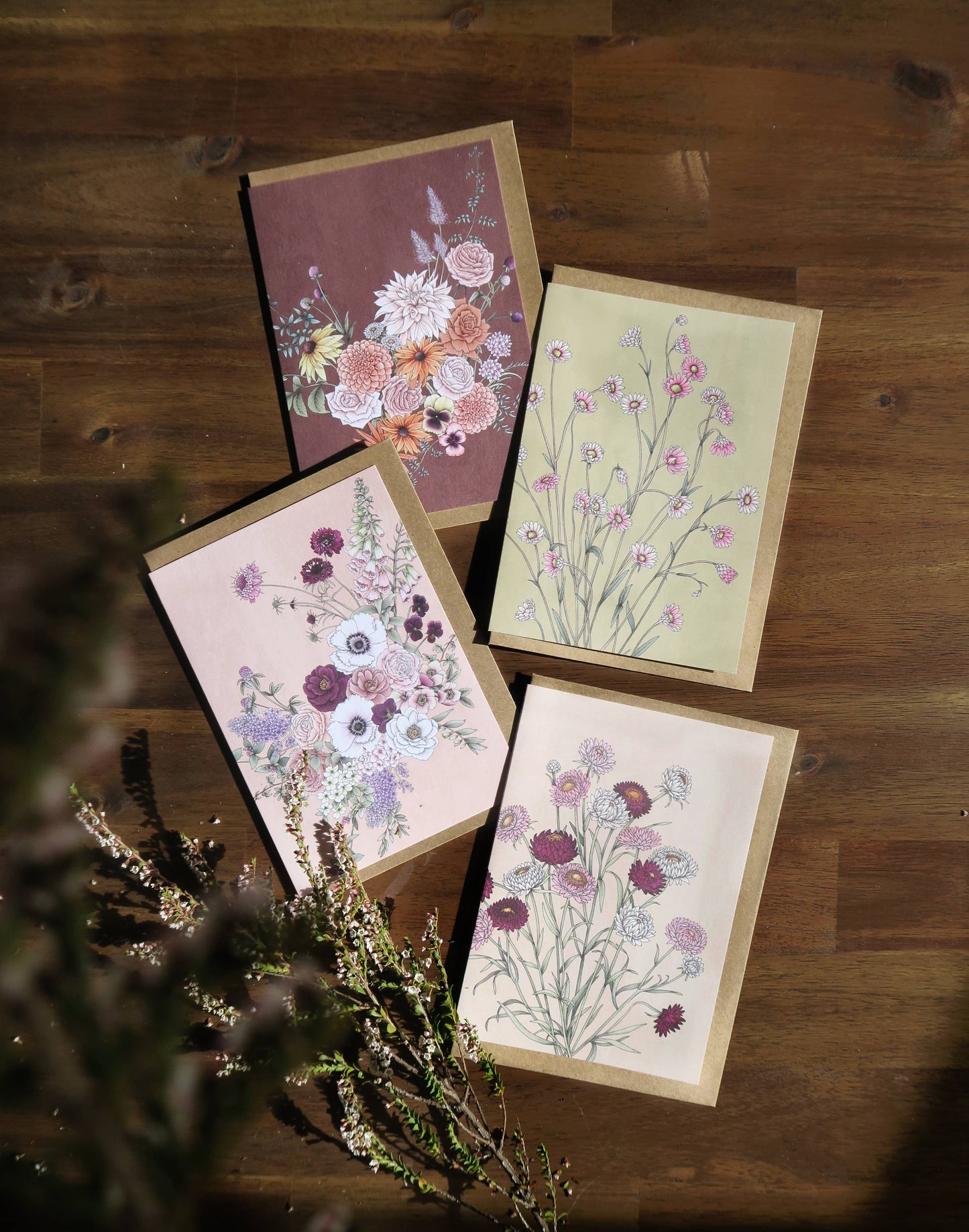 Pink Sunray Portrait Card