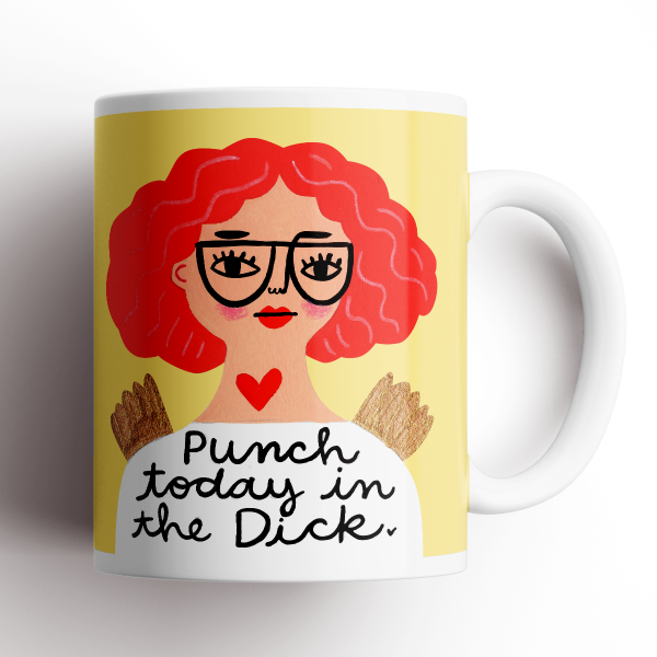 Punch Today in The Dick Grumpy Angel Mug