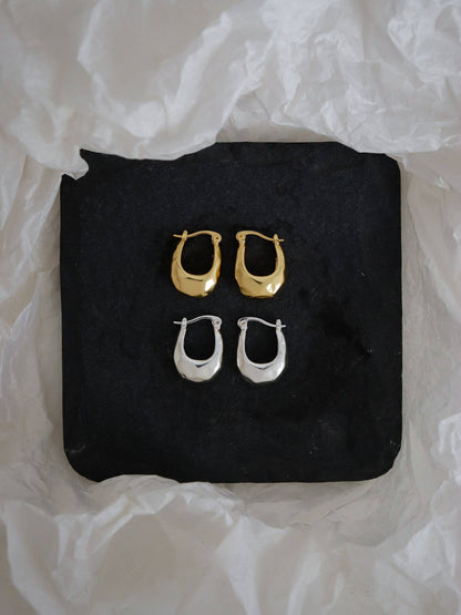 Kuba Brushed Sterling Silver Plated Earrings