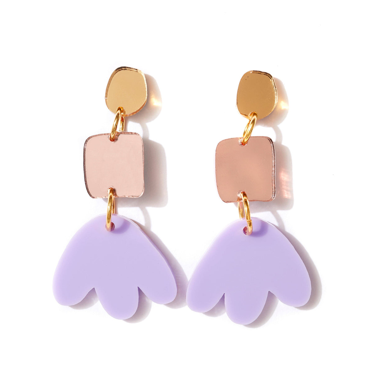 Jenna Earrings // Gold, Rose, Lavender