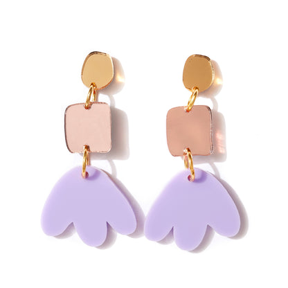 Jenna Earrings // Gold, Rose, Lavender