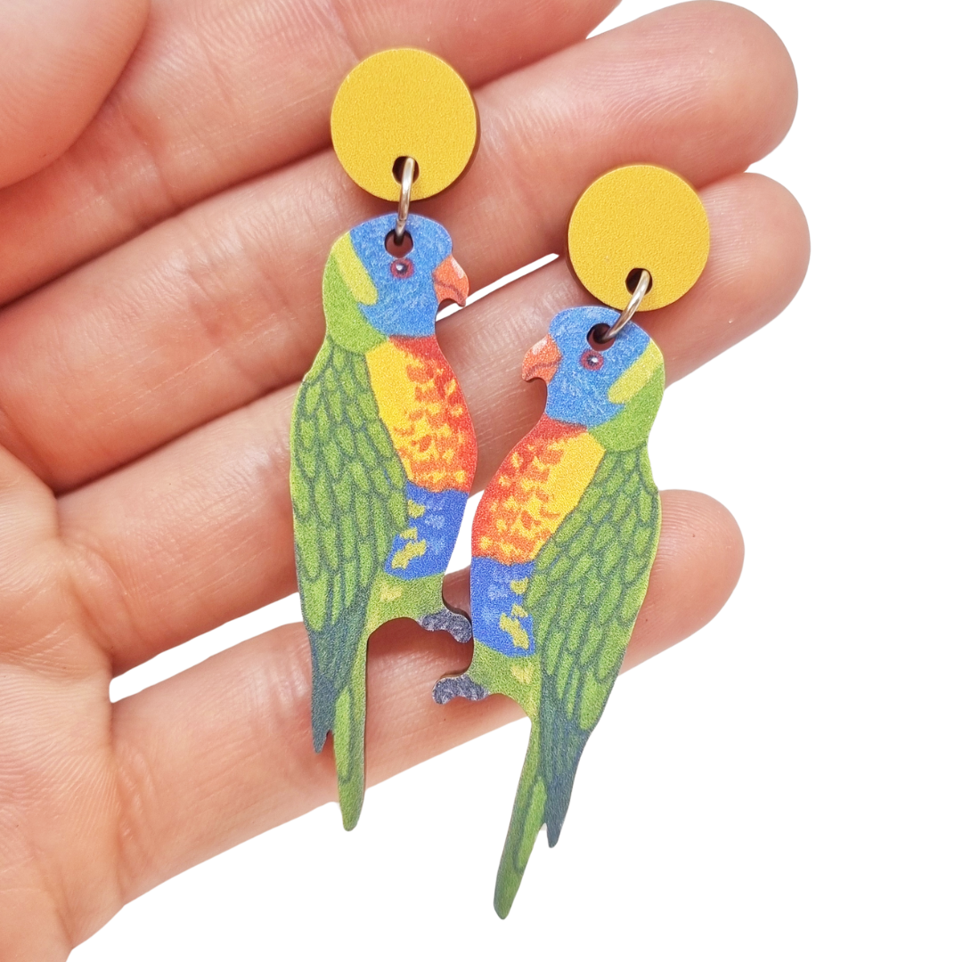 Earrings - Rainbow Lorikeet Australian Bird
