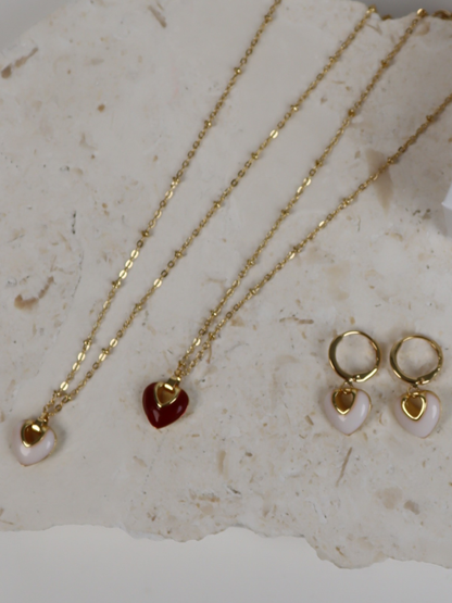 Jules Heart Red 18K Gold Plated Necklace
