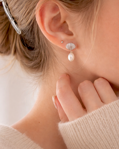 Oceania Clam Shell Pearl Earrings