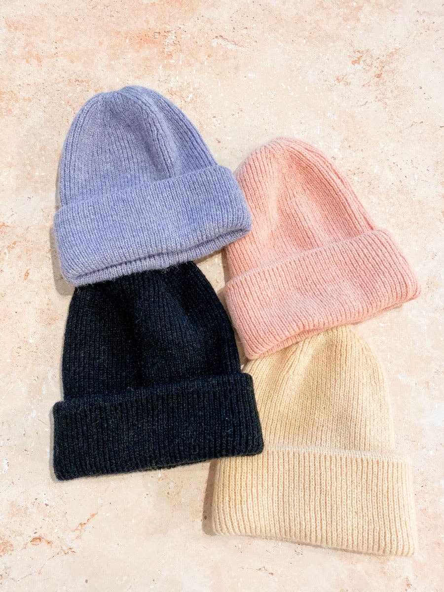 Solid Colour Plain Knit Beanie